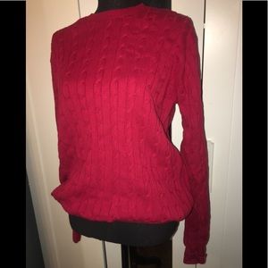 EUC Red Izod Cable Knit Sweater